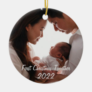 First Christmas together with newborn baby 2022 Ce Ceramic Tree Decoration