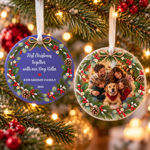 First Christmas together with our Dog photo  Ornament
