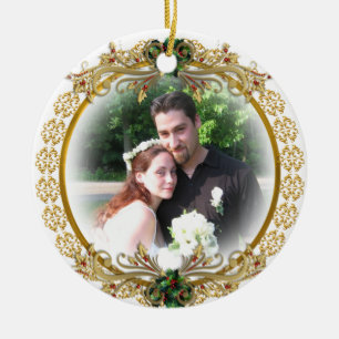 First Christmas together with photo Ceramic Tree Decoration