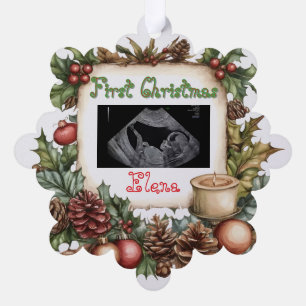 First Christmas Ultrasound Photo Keepsake Ornament