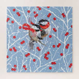 First Christmas Winter Chickadees Jigsaw Puzzle