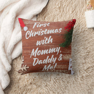 First Christmas with Mummy Daddy & Me Family  Cushion