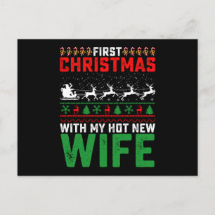 First Christmas With My Hot New Wife Family Ugly Postcard