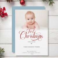 First Christmas with Photo Holiday Card