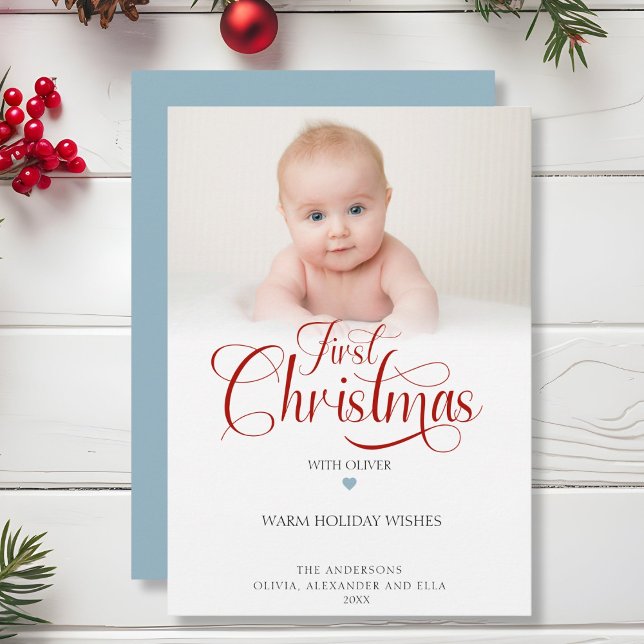 First Christmas with Photo Holiday Card (Creator Uploaded)