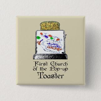 First Church of the Pop-up Toaster 15 Cm Square Badge