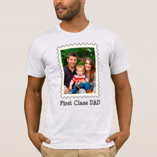 FIRST CLASS DAD Best Dad Ever custom photo T-Shirt