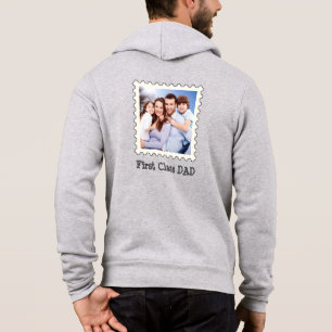 FIRST CLASS DAD Best Dad Ever custom square photo Hoodie