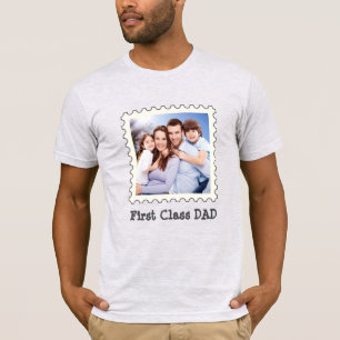 FIRST CLASS DAD Best Dad Ever custom square photo T-Shirt
