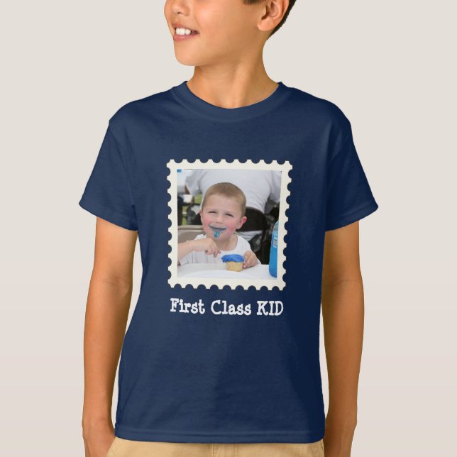FIRST CLASS KID Best Kid Ever custom square photo T-Shirt (Front)