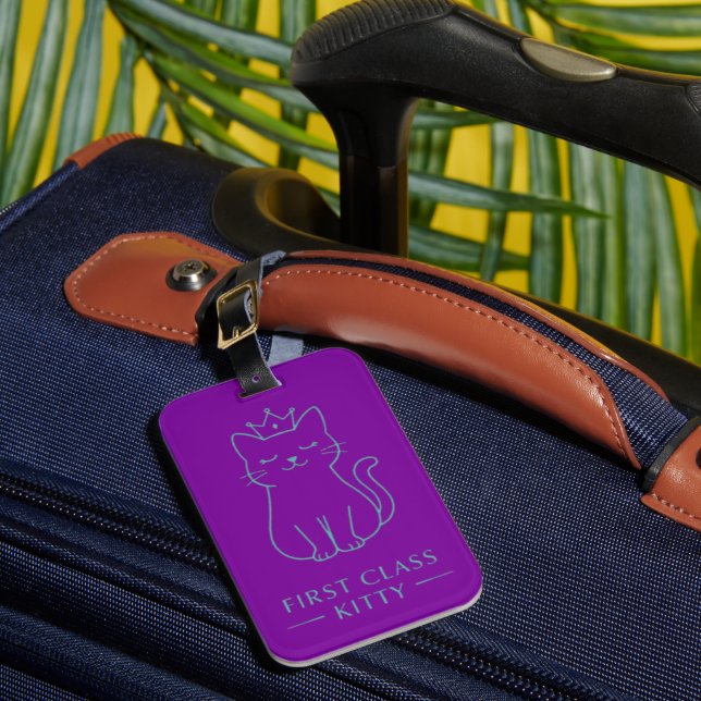First Class Kitty Luggage Tag (Front Insitu 1)