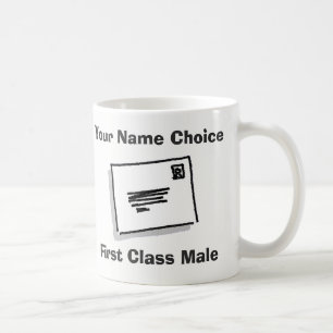 First Class Male with Personalised Name Coffee Mug