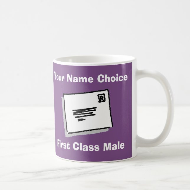 First Class Male with Personalised Name Coffee Mug (Right)