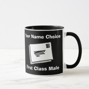 First Class Male with Personalised Name Mug