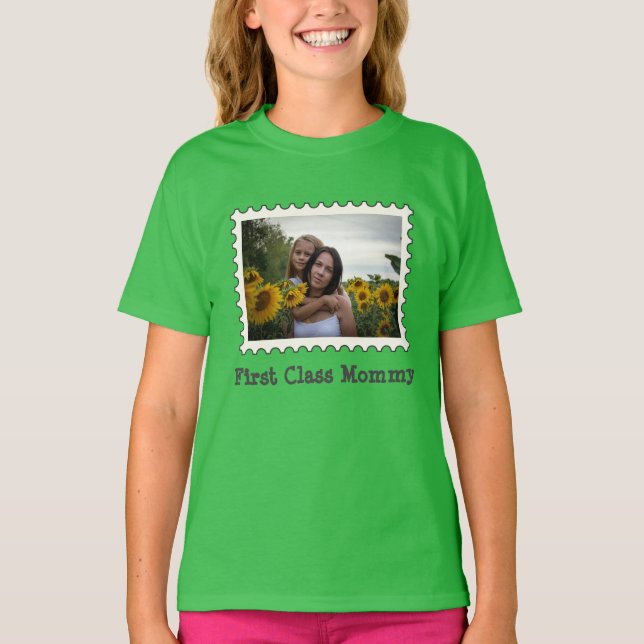 First Class Mummy Best Mum custom horizontal photo T-Shirt (Front)