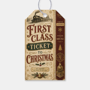 First Class Ticket to Christmas Gift Tags