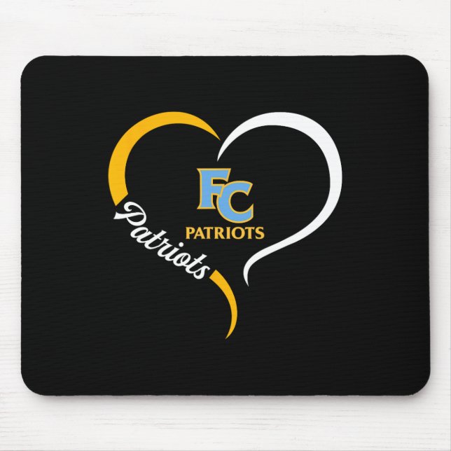 First Colonial Patriots Logo Half Heart Slogan Hs  Mouse Mat (Front)