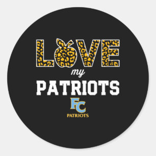 First Colonial Patriots Logo Love My Team Hs Classic Round Sticker