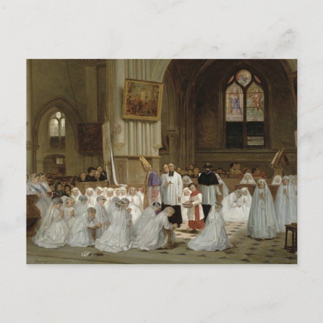 First Communion, 1867 Postcard (Front)