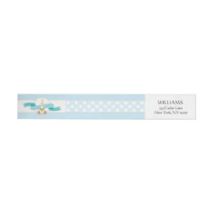 First Communion Address Label - Blue & Gold