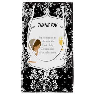 First Communion African American Girl Thank You Small Gift Bag