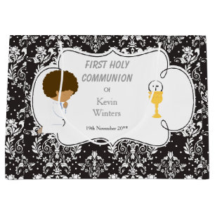 First Communion African American Thank You Large Gift Bag