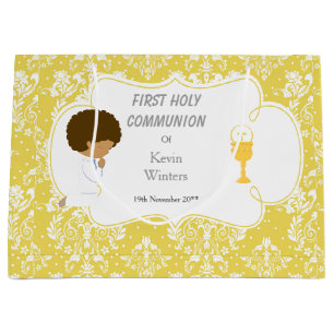 First Communion African American Thank You Large Gift Bag