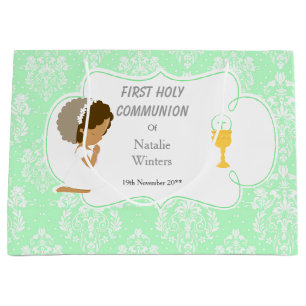 First Communion African American Thank You Large Gift Bag