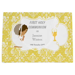 First Communion African American Thank You Large Gift Bag