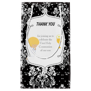 First Communion Blonde Hair Boy Thank You Small Gift Bag