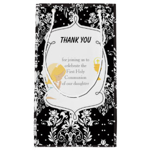 First Communion Blonde Hair Girl Thank You Small Gift Bag
