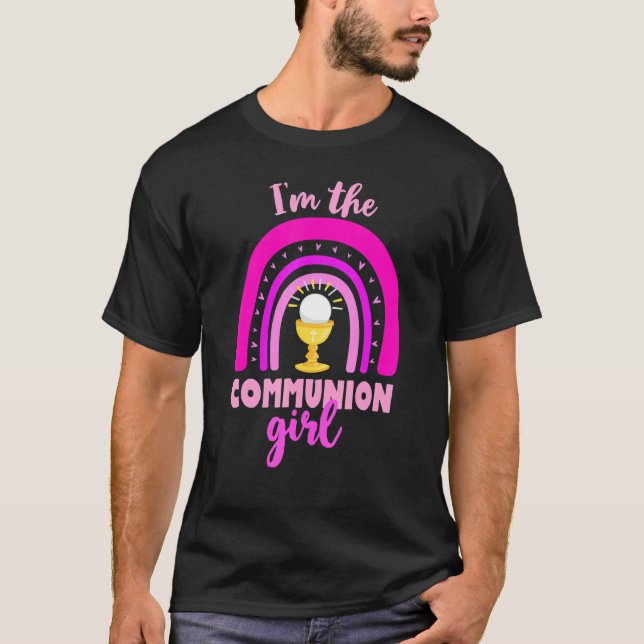 First Communion Boho Rainbow  For Girls 2022 T-Shirt (Front)