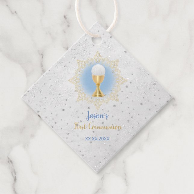 first communion boy favour tags (Front)