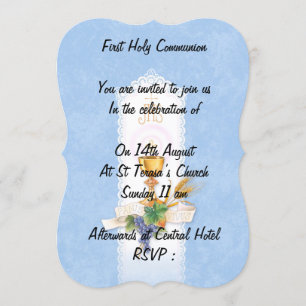 First communion boy invitation