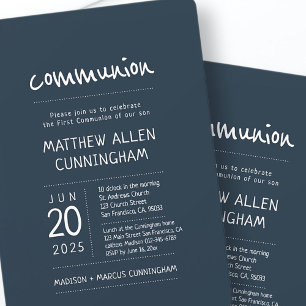First Communion Boy   Modern + Simple Invitation