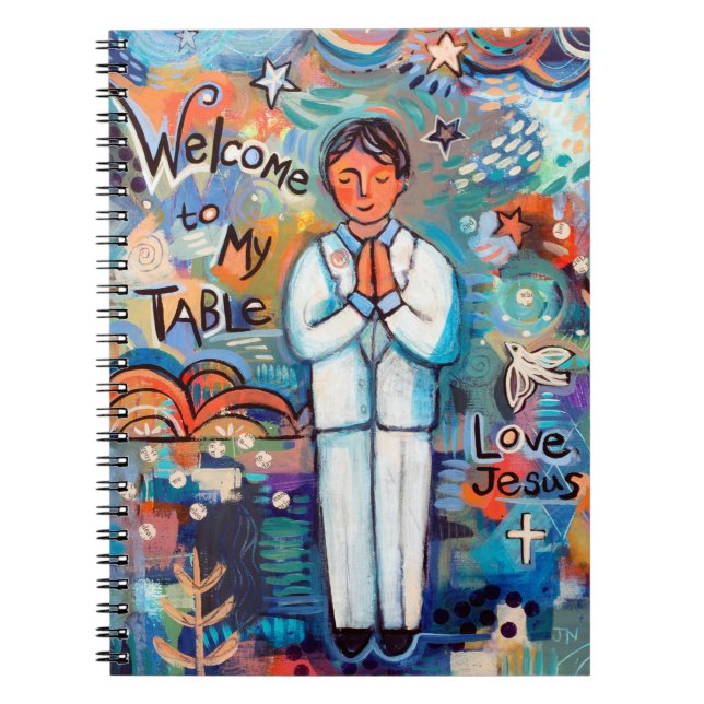 First Communion Boy spiral notebook journal (Front)