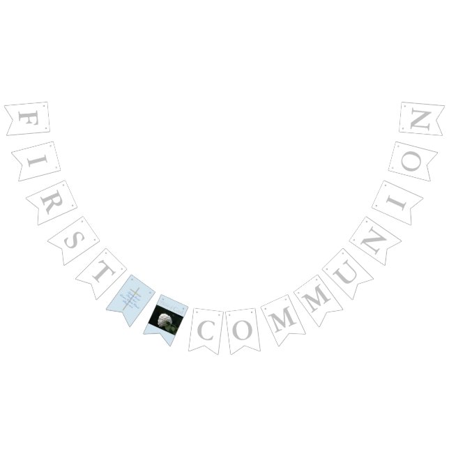 First Communion Boys Name Insert Your Photo Bunting (All)
