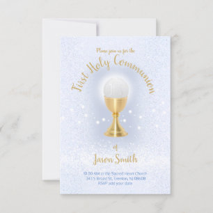 First Communion Catholic boy Invitation