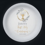 First Communion catholic boy Paper Plate<br><div class="desc">First Holy Communion paper plates</div>