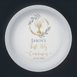 First Communion catholic boy Paper Plate<br><div class="desc">First Holy Communion paper plates</div>