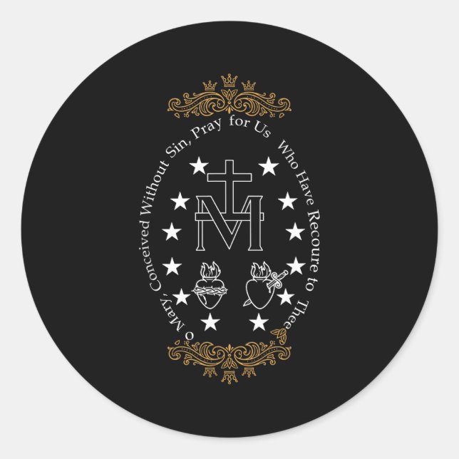 First Communion Catholic O Mary For Boy Girl Kids  Classic Round Sticker (Front)