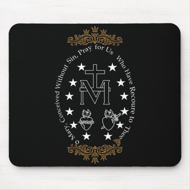 First Communion Catholic O Mary For Boy Girl Kids  Mouse Mat (Front)