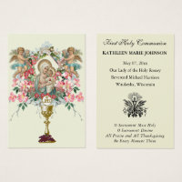 First Communion Catholic Remembrance Holy Card