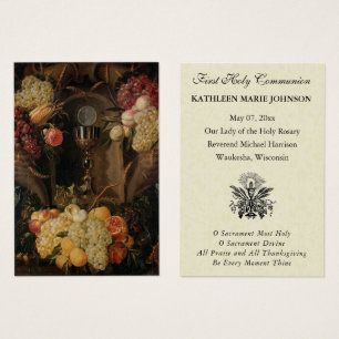 First Communion Catholic Remembrance Holy Card