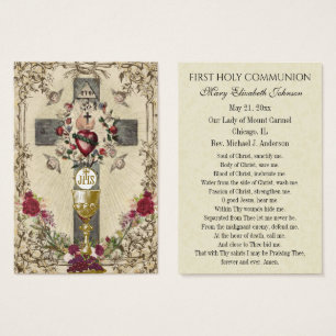First Communion Catholic Remembrance Holy Card