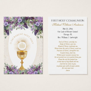 First Communion Catholic Remembrance Holy Card