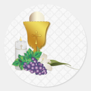First Communion Classic Round Sticker