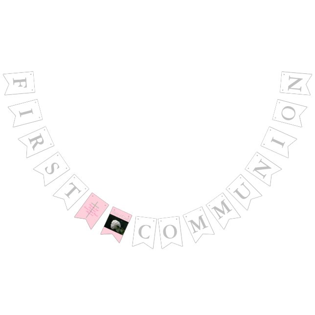First Communion Cross Girl Insert Your PHOTO Bunting (All)