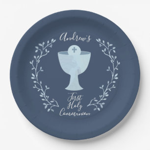 First Communion Custom Paper Plate - Boy's Party