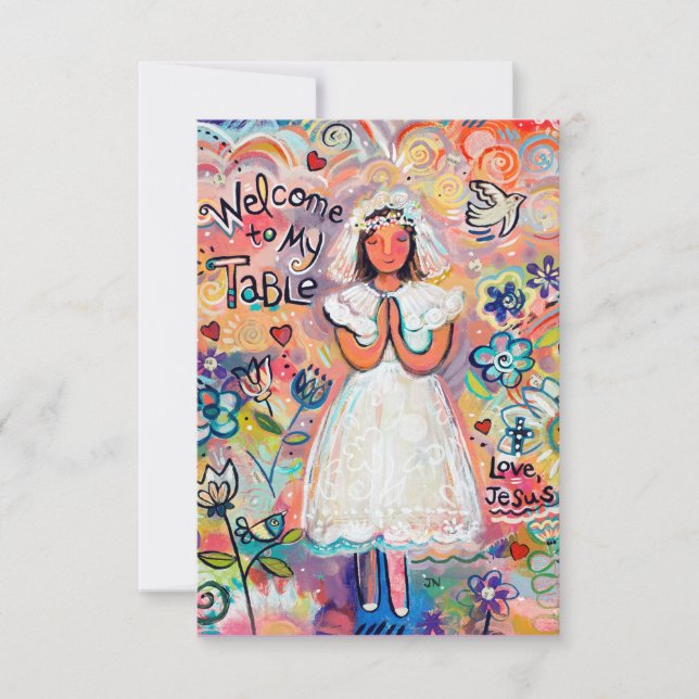 First Communion Customisable Prayer Card (Front)